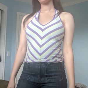 Gap purple and green halter top